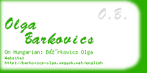 olga barkovics business card